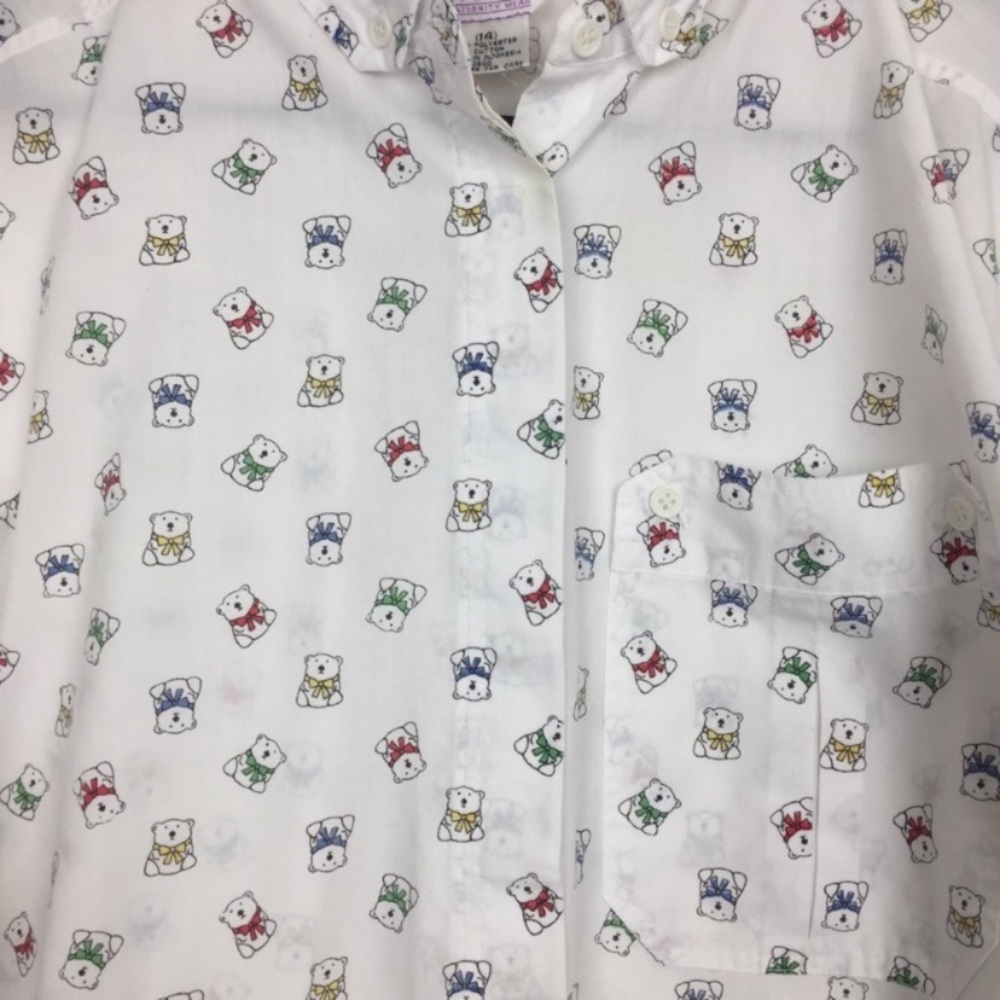 Vintage maternity novelty polar bear graphic long sleeve top size 14 novelty - Picture 2 of 4